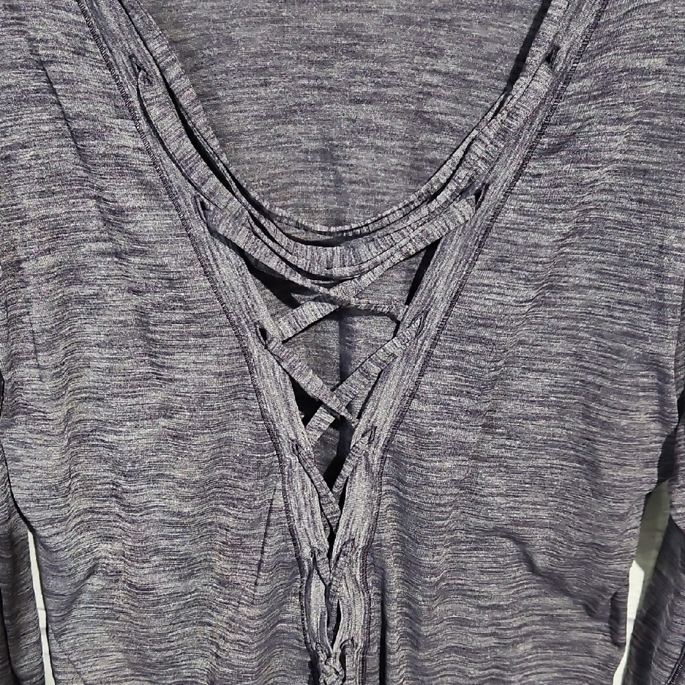 Lululemon Laced With Intent Long Sleeve Heathered Black Grape - Picture 5 of 6
